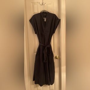 Banana Republic- Black, Tie- Waist Midi Shirtdress, XL